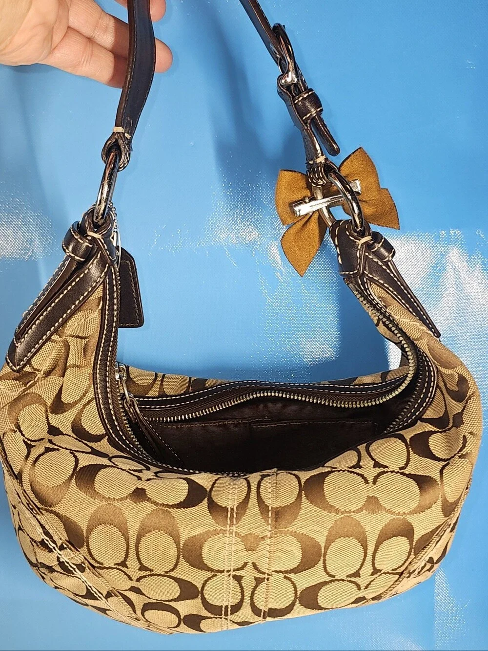 Vintage Coach Soho Signature Hobo Bag Canvas/Leather Brown 10074 Y2K NWOT!!